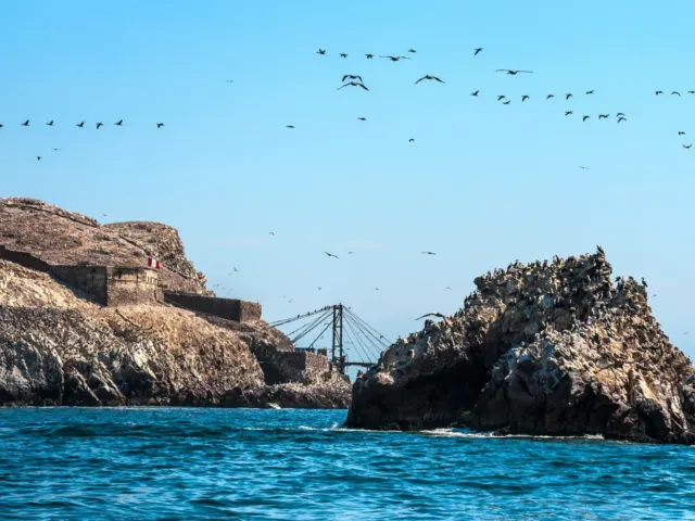 Bahía de Paracas en la costa sur del Perú