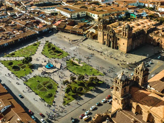 Vista aérea de la Catedral del Cusco